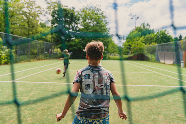 Football pitch, basketball court, tennis court
