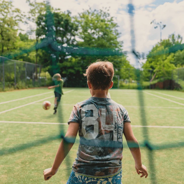Football pitch, basketball court, tennis court